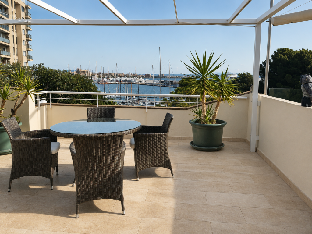 Ref. 1927; Ático con vistas al mar, terraza privada en la azotea y piscina en El Terreno, en alquiler