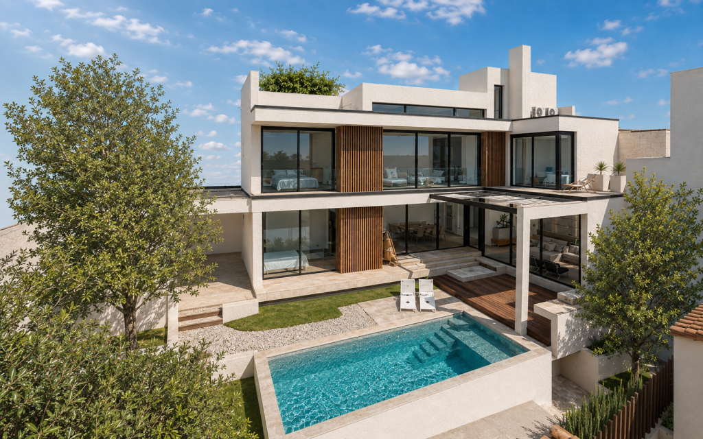 Ref 2117: Exklusive Neubauvilla mit Pool und Garage in Palma, El Terreno zum Kauf